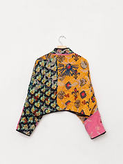 The Kaira Cropped Suzani Quilted Kantha Jacket