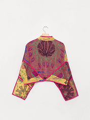 The Kaira Cropped Suzani Quilted Kantha Jacket