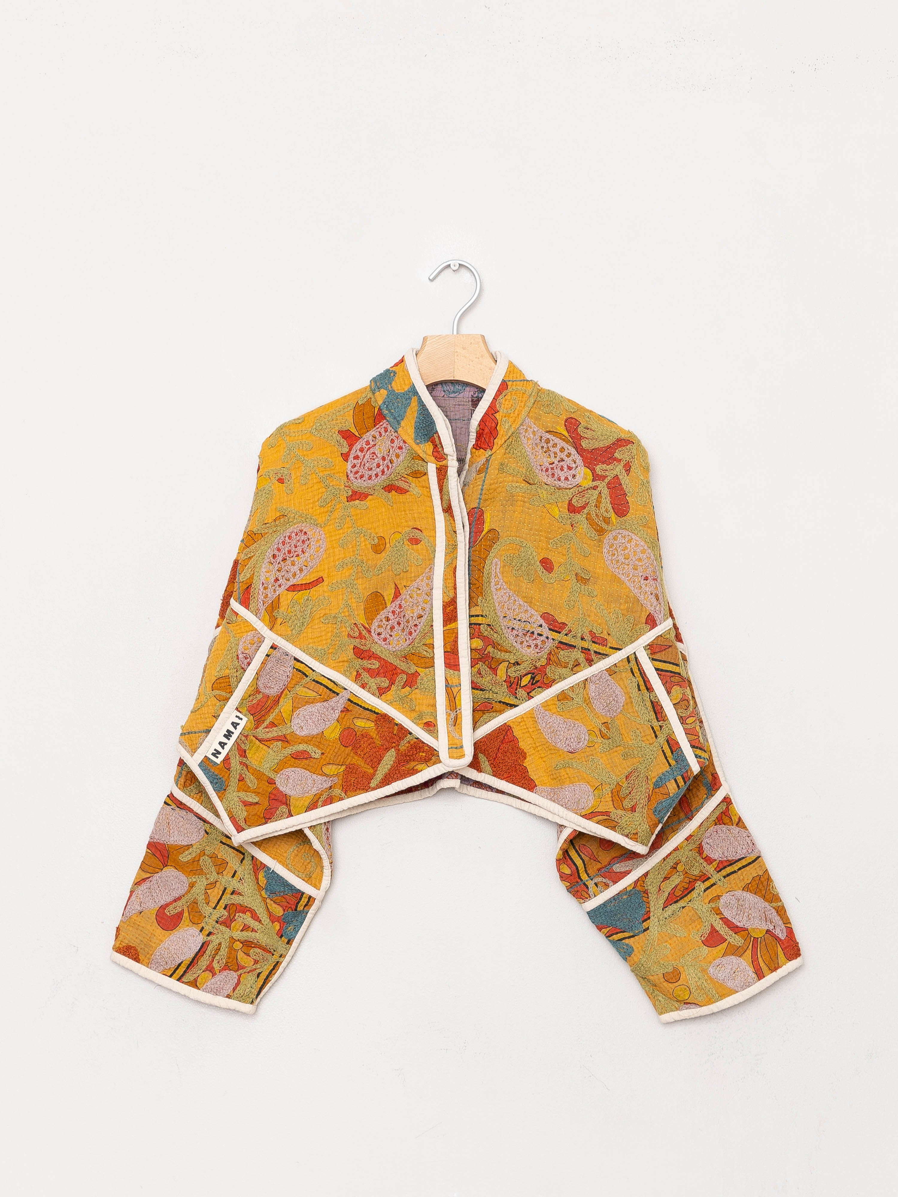 The Kaira Cropped Suzani Quilted Kantha Jacket