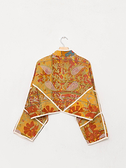 The Kaira Cropped Suzani Quilted Kantha Jacket