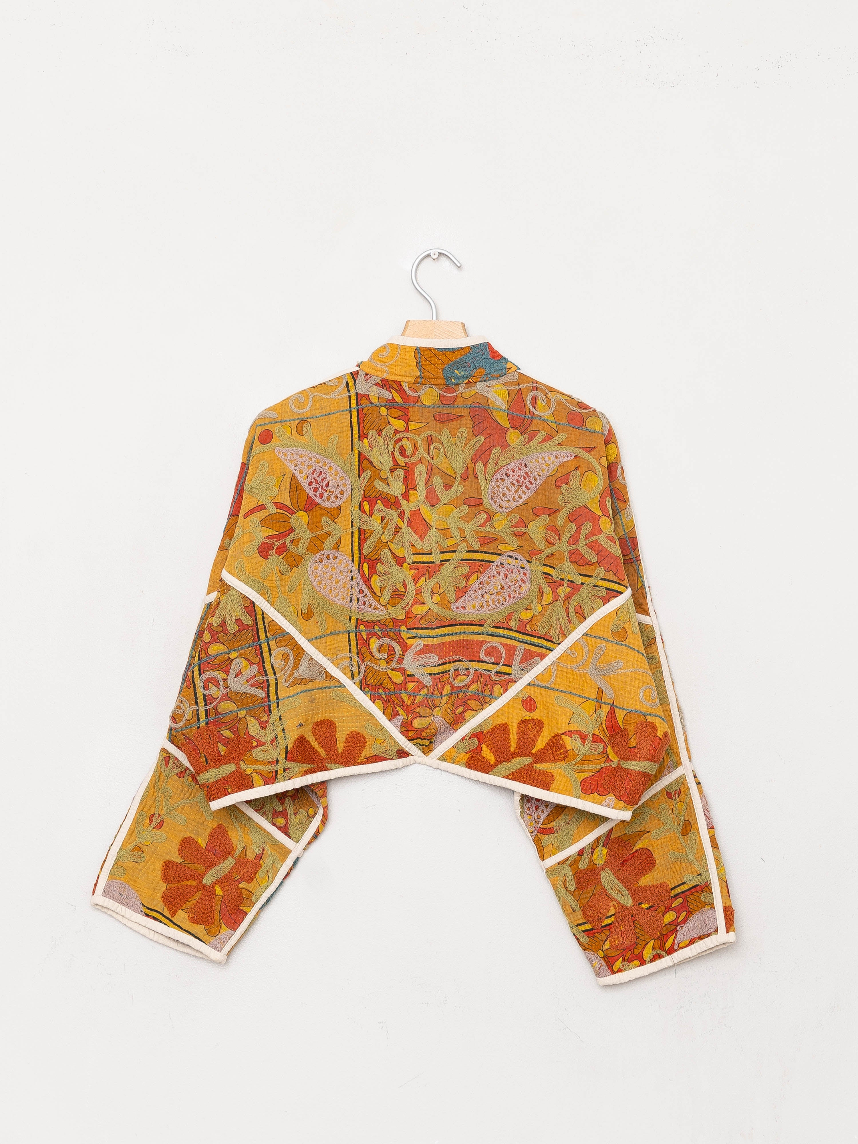 The Kaira Cropped Suzani Quilted Kantha Jacket