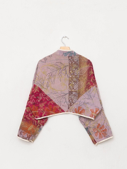 The Kaira Cropped Suzani Quilted Kantha Jacket