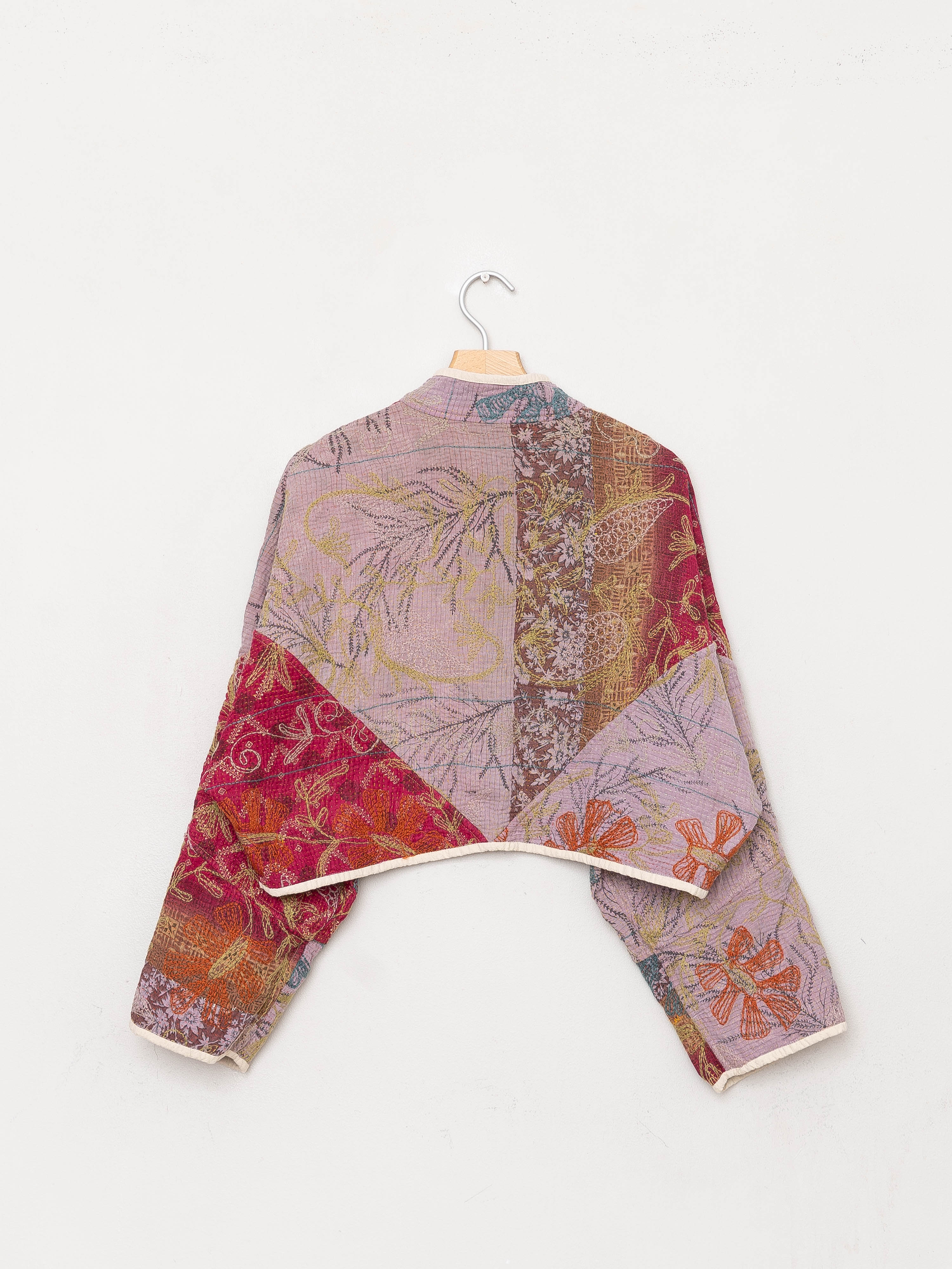 The Kaira Cropped Suzani Quilted Kantha Jacket