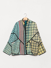 The Ladhiya Quilted Patchwork Kantha Jacket