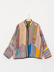 The Ladhiya Quilted Patchwork Kantha Jacket