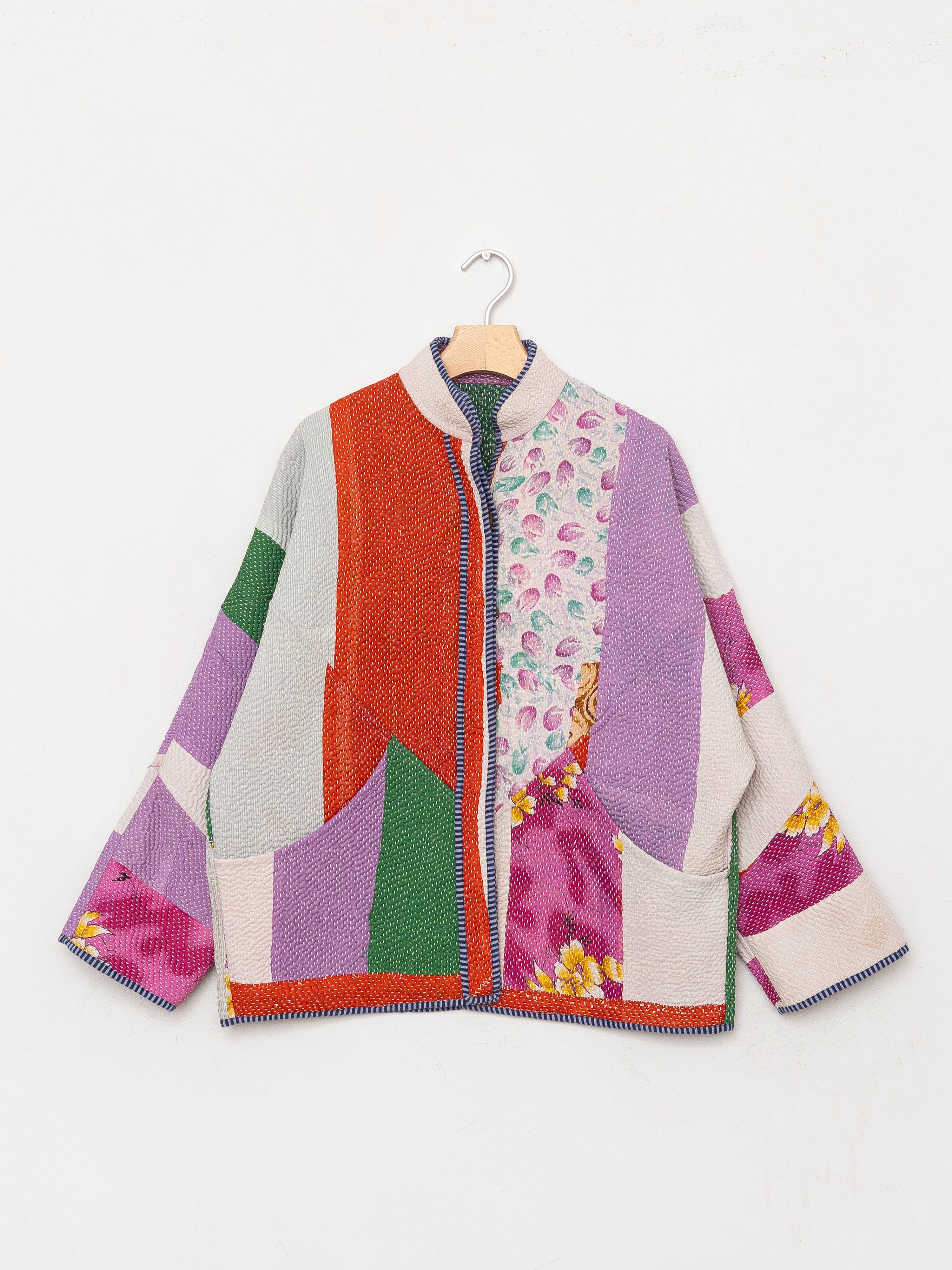 The Ladhiya Quilted Patchwork Kantha Jacket