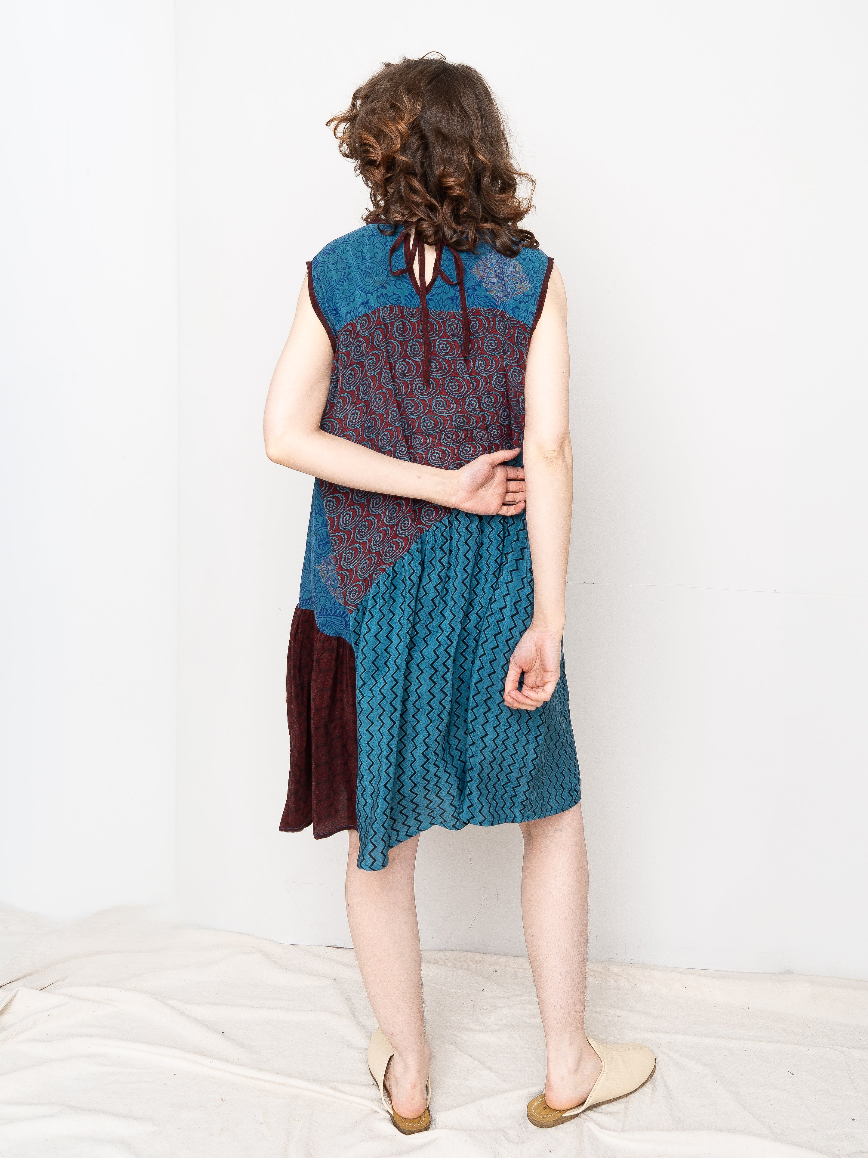 The Anan Short Dress  - Extra Small / Small - Upcycled Silk