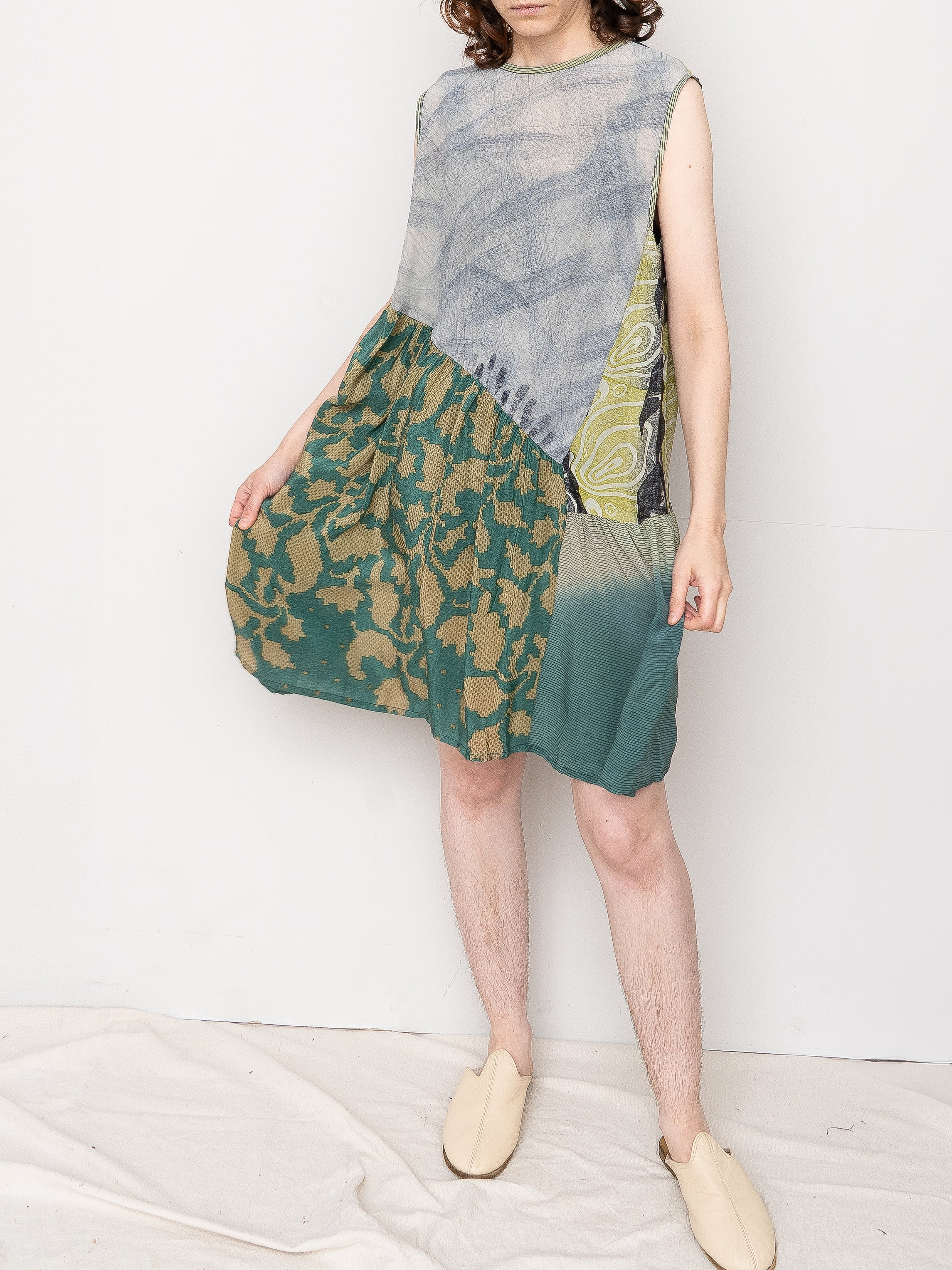 The Anan Short Dress  - Extra Small / Small - Upcycled Silk