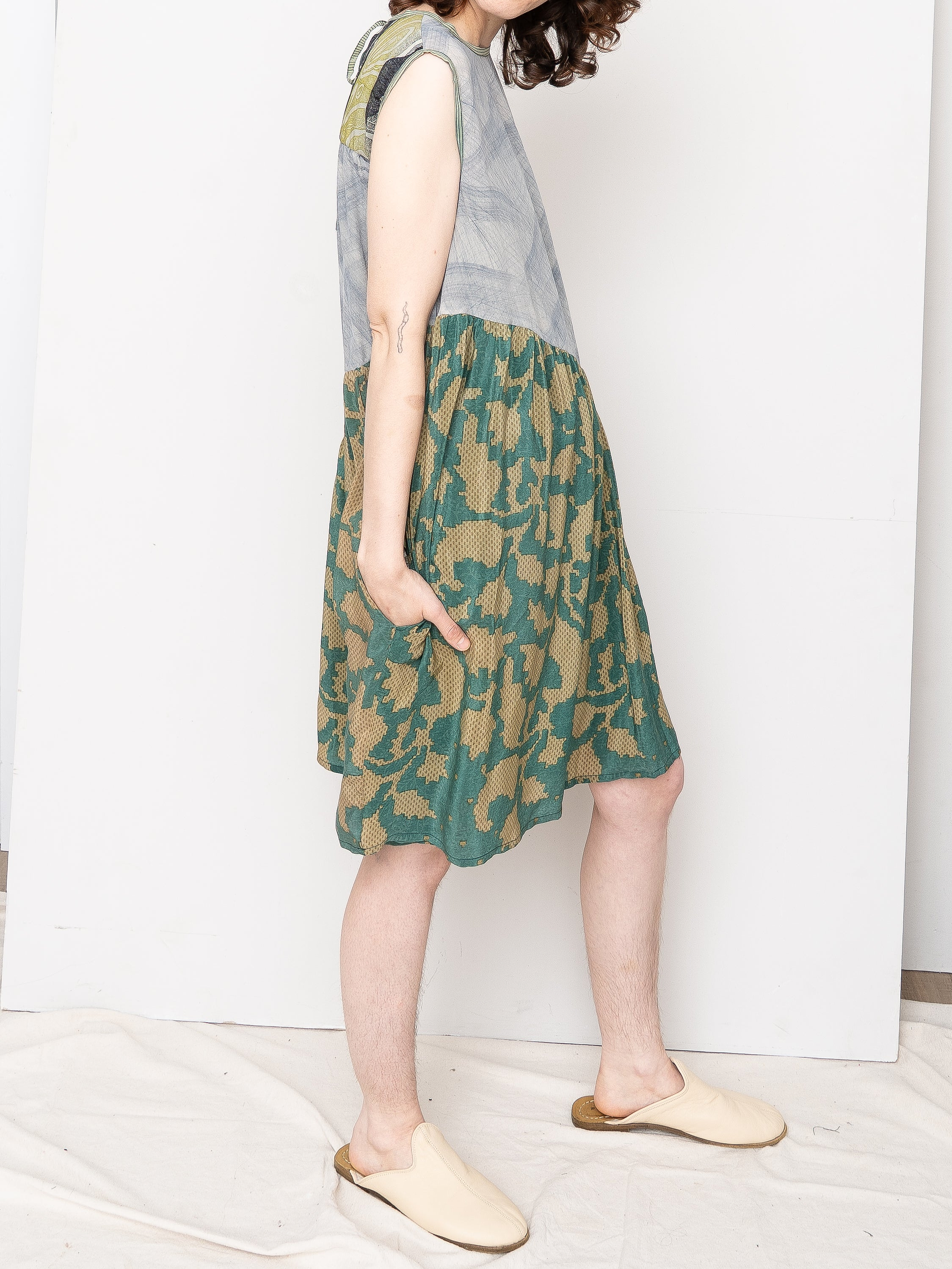 The Anan Short Dress  - Extra Small / Small - Upcycled Silk
