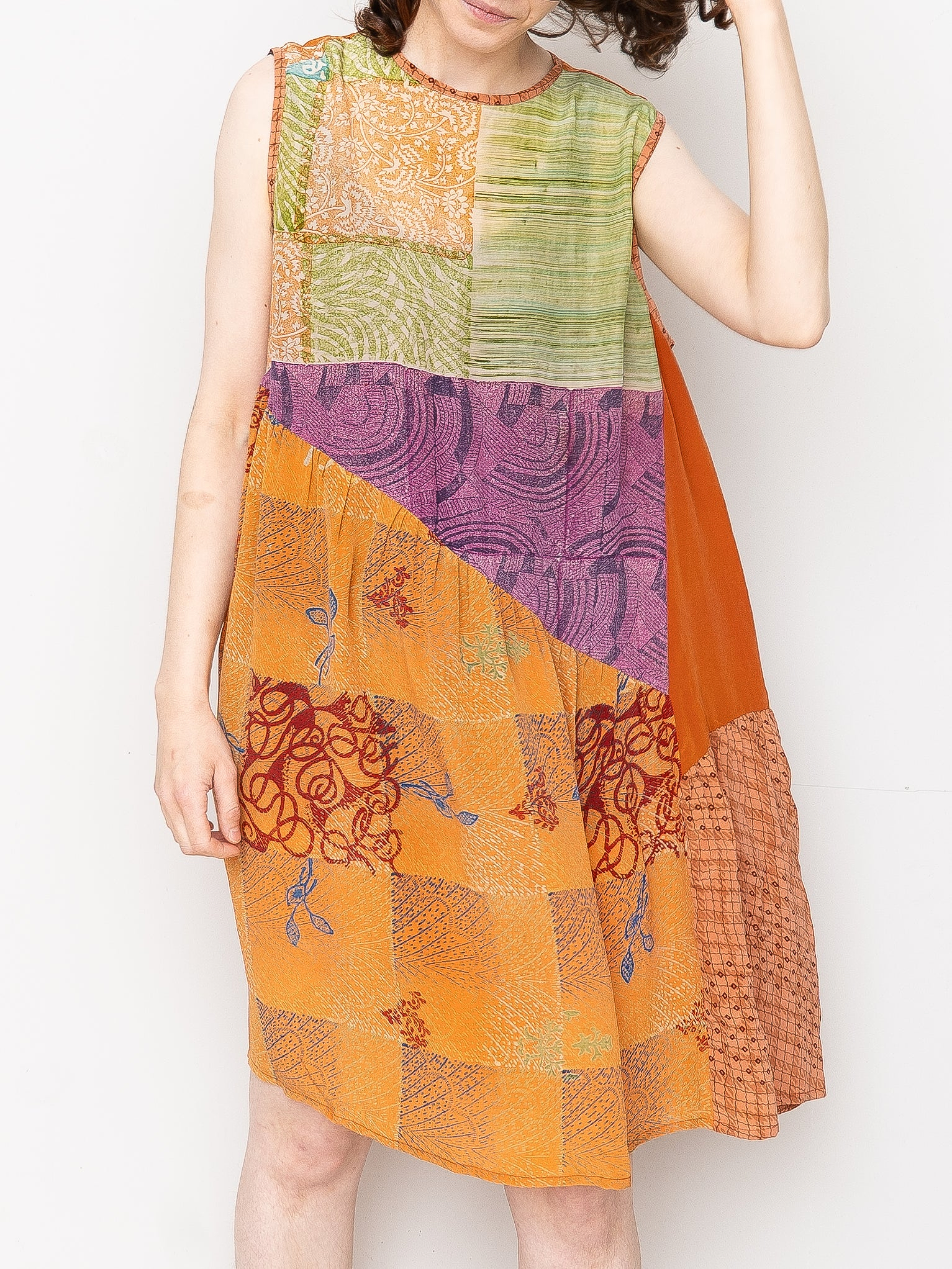 The Anan Short Dress  - Extra Small / Small - Upcycled Silk
