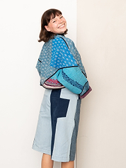 The Kaira Cropped Quilted Patchwork Kantha Jacket