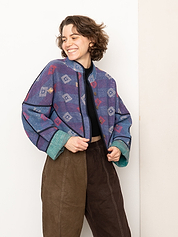 The Kaira Cropped Quilted Patchwork Kantha Jacket
