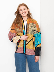 The Ladhiya Quilted Patchwork Kantha Jacket