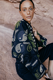 The Kaira Cropped Suzani Quilted Kantha Jacket