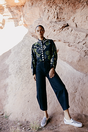The Kaira Cropped Suzani Quilted Kantha Jacket
