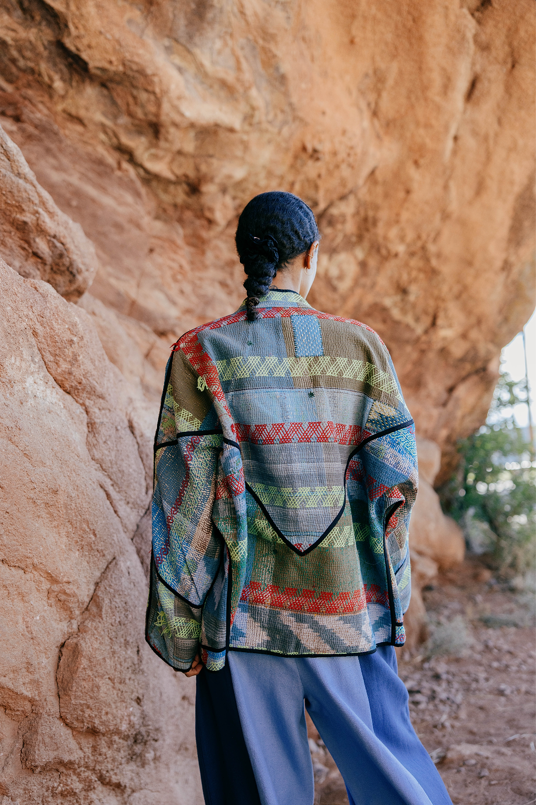 The Ladhiya Quilted Patchwork Kantha Jacket