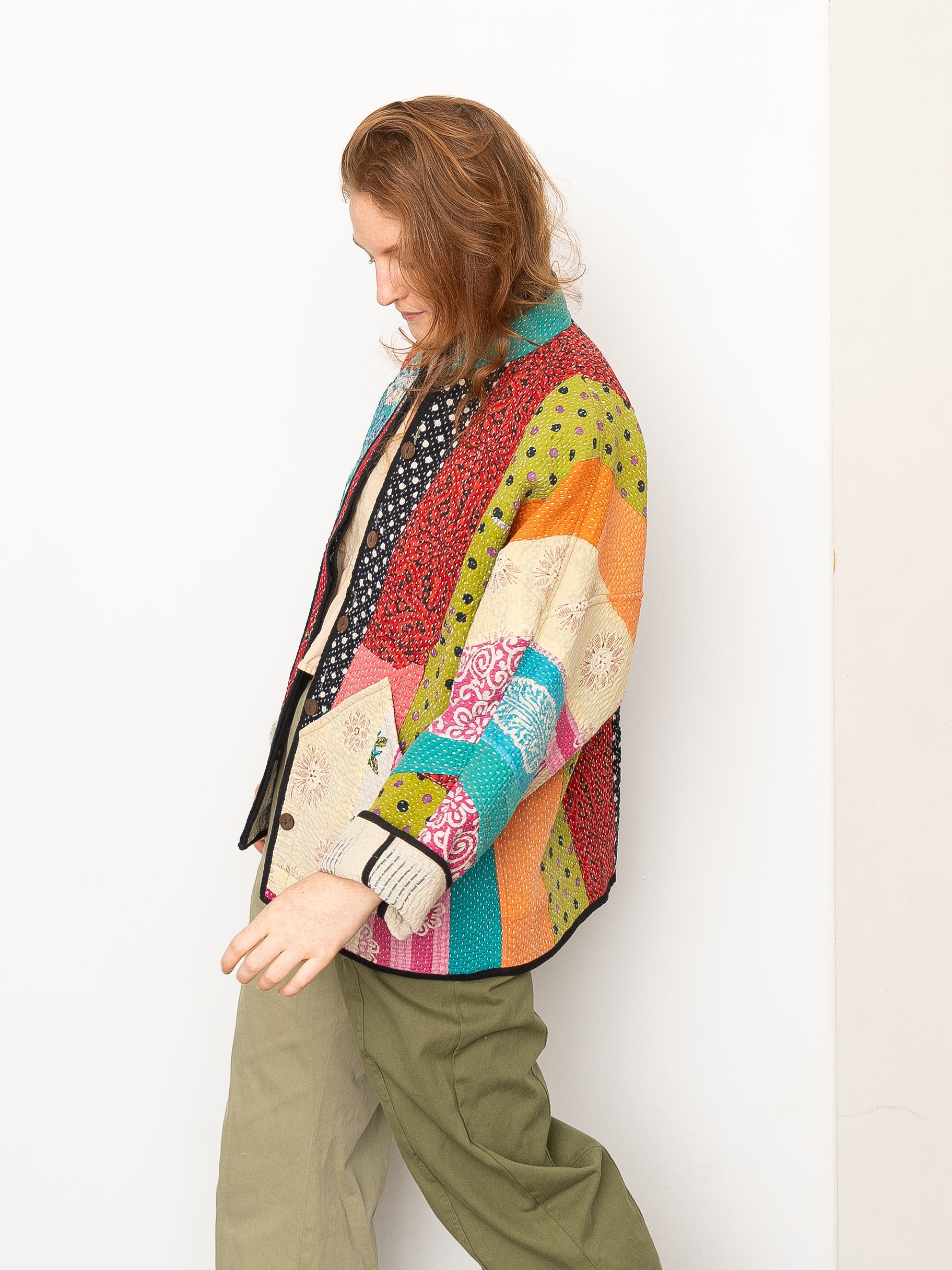The Ladhiya Quilted Patchwork Kantha Jacket