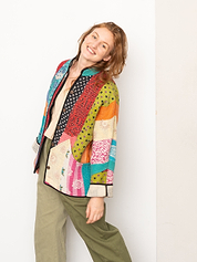 The Ladhiya Quilted Patchwork Kantha Jacket