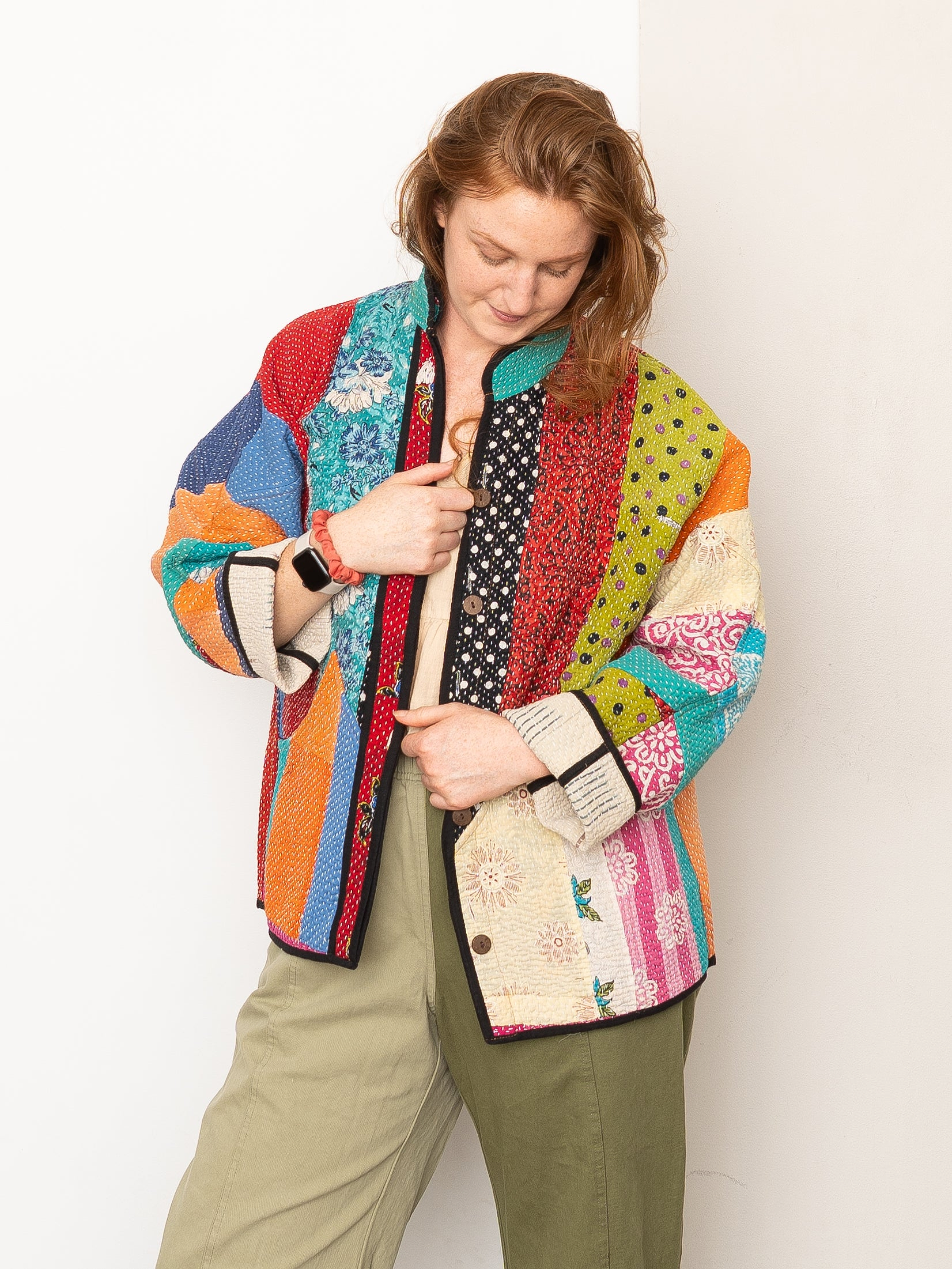The Ladhiya Quilted Patchwork Kantha Jacket