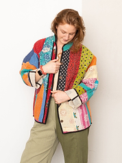 The Ladhiya Quilted Patchwork Kantha Jacket