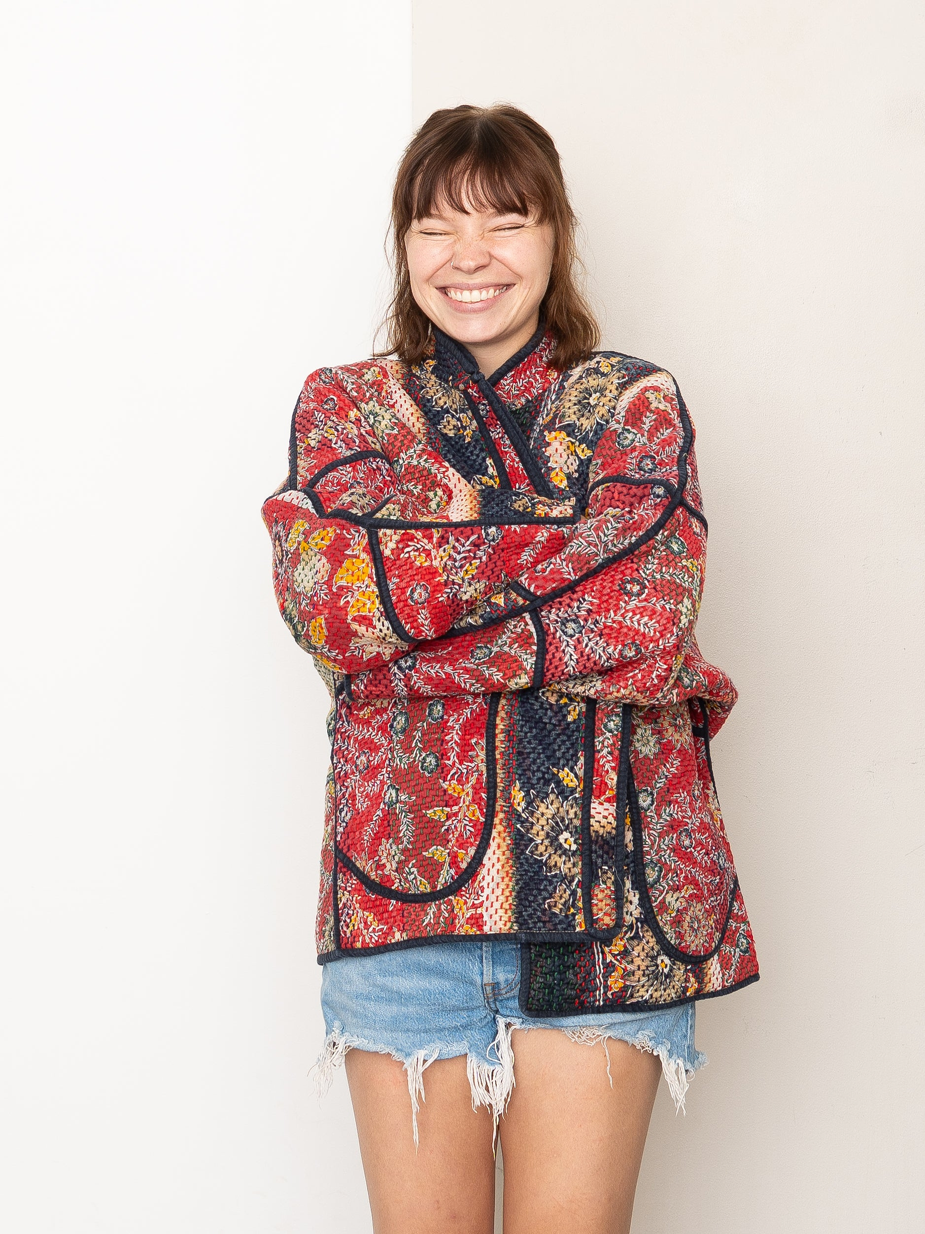The Ladhiya Quilted Patchwork Kantha Jacket