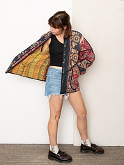 The Ladhiya Quilted Patchwork Kantha Jacket
