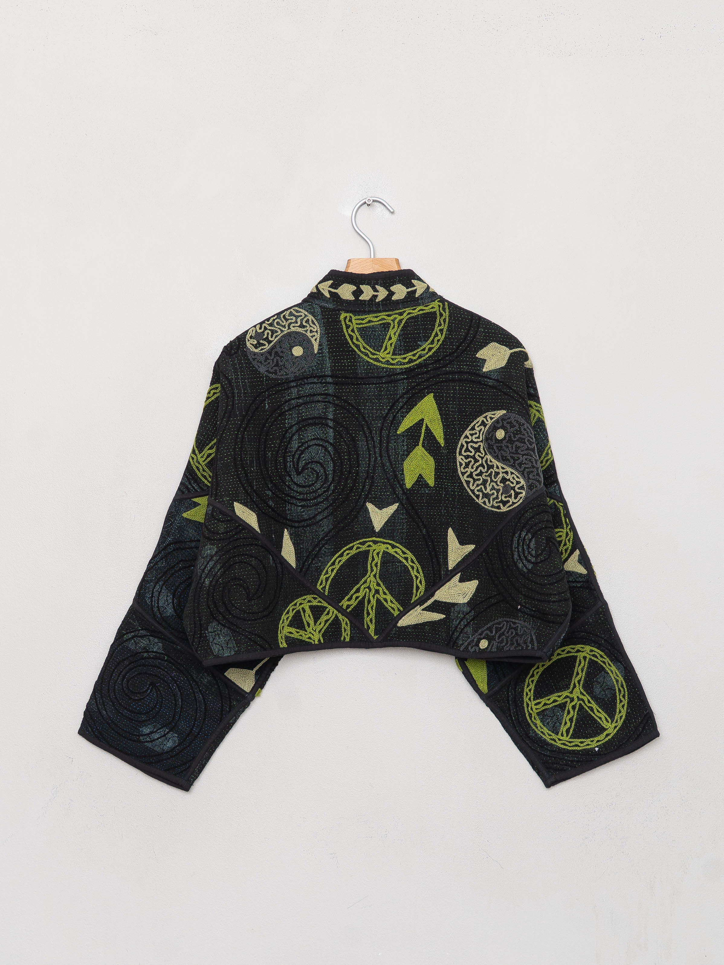 The Kaira Cropped Suzani Quilted Kantha Jacket