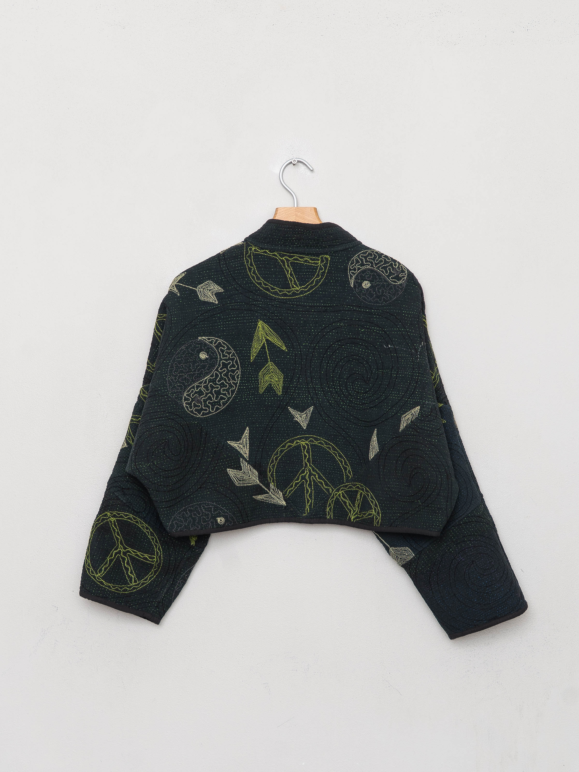 The Kaira Cropped Suzani Quilted Kantha Jacket