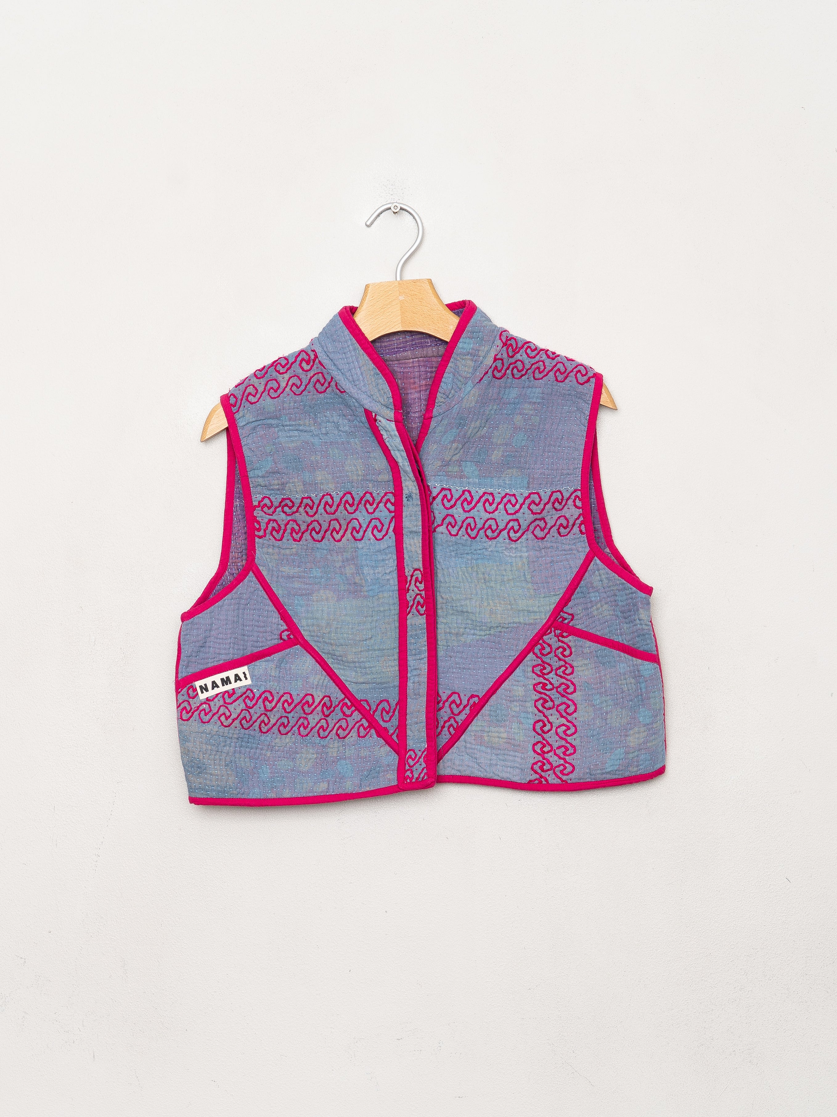 The Kaira Quilted Patchwork Kantha Vest