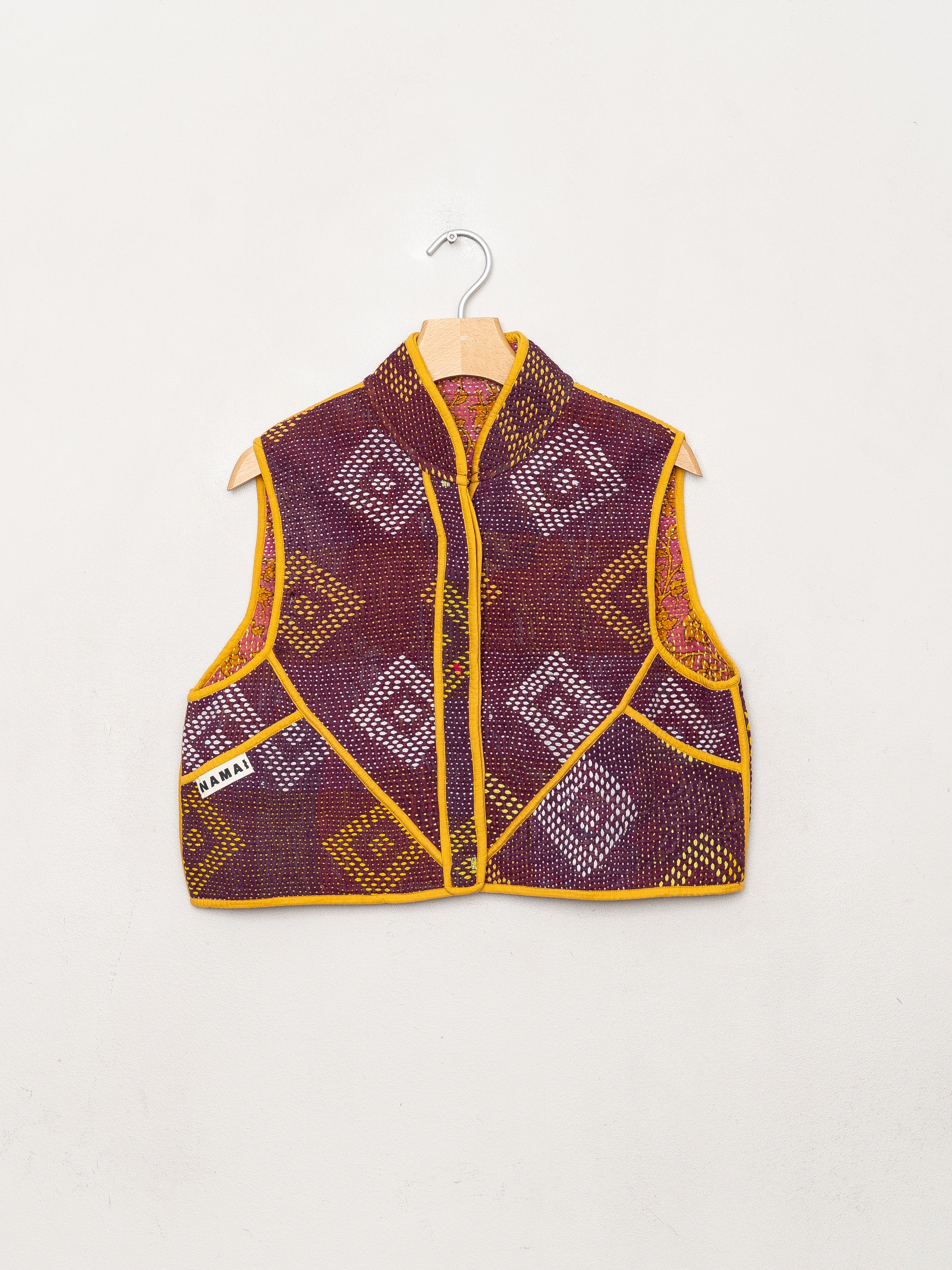 The Kaira Quilted Patchwork Kantha Vest