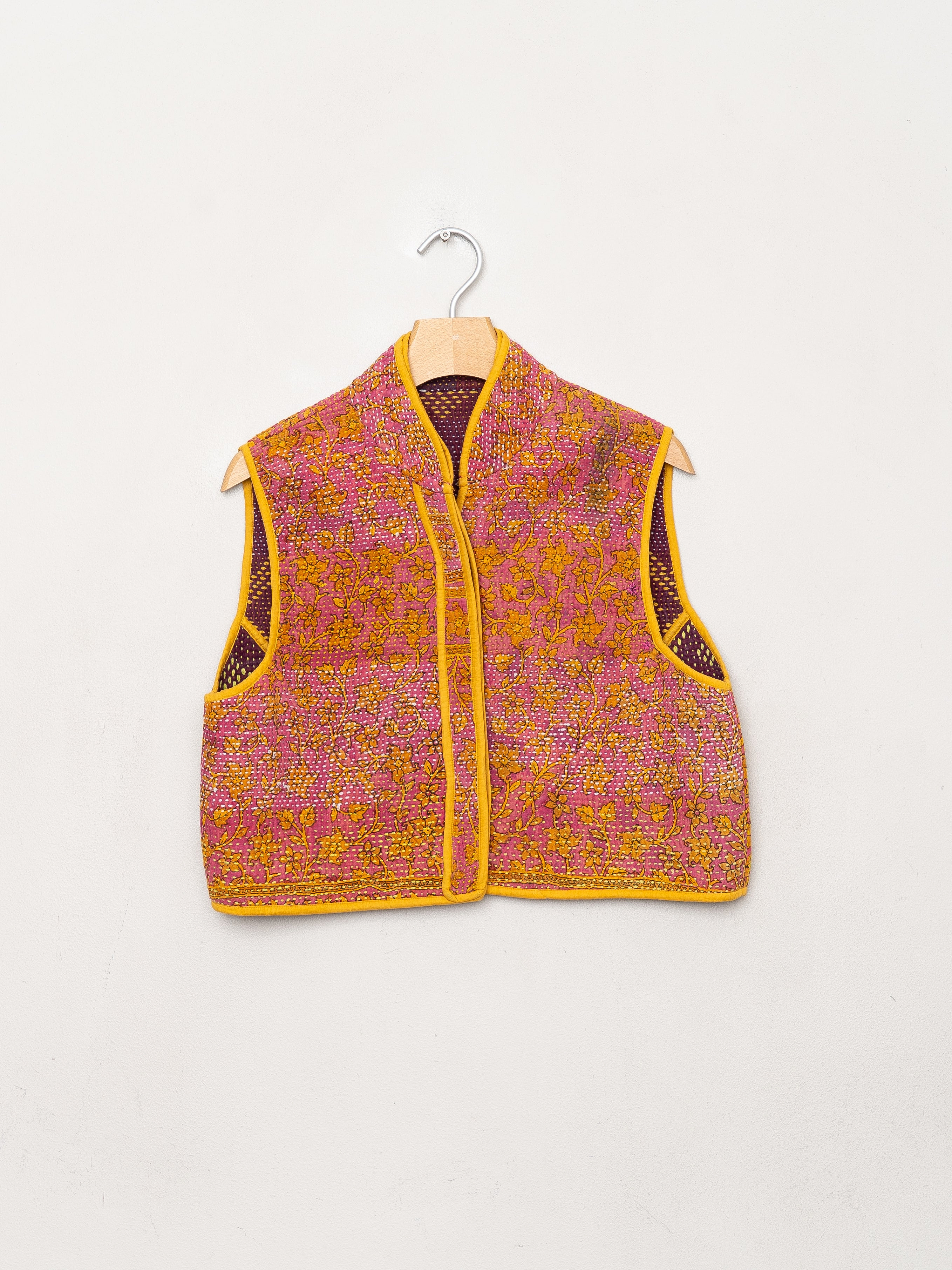 The Kaira Quilted Patchwork Kantha Vest