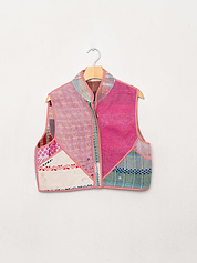 The Kaira Quilted Patchwork Kantha Vest