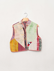 The Kaira Quilted Patchwork Kantha Vest
