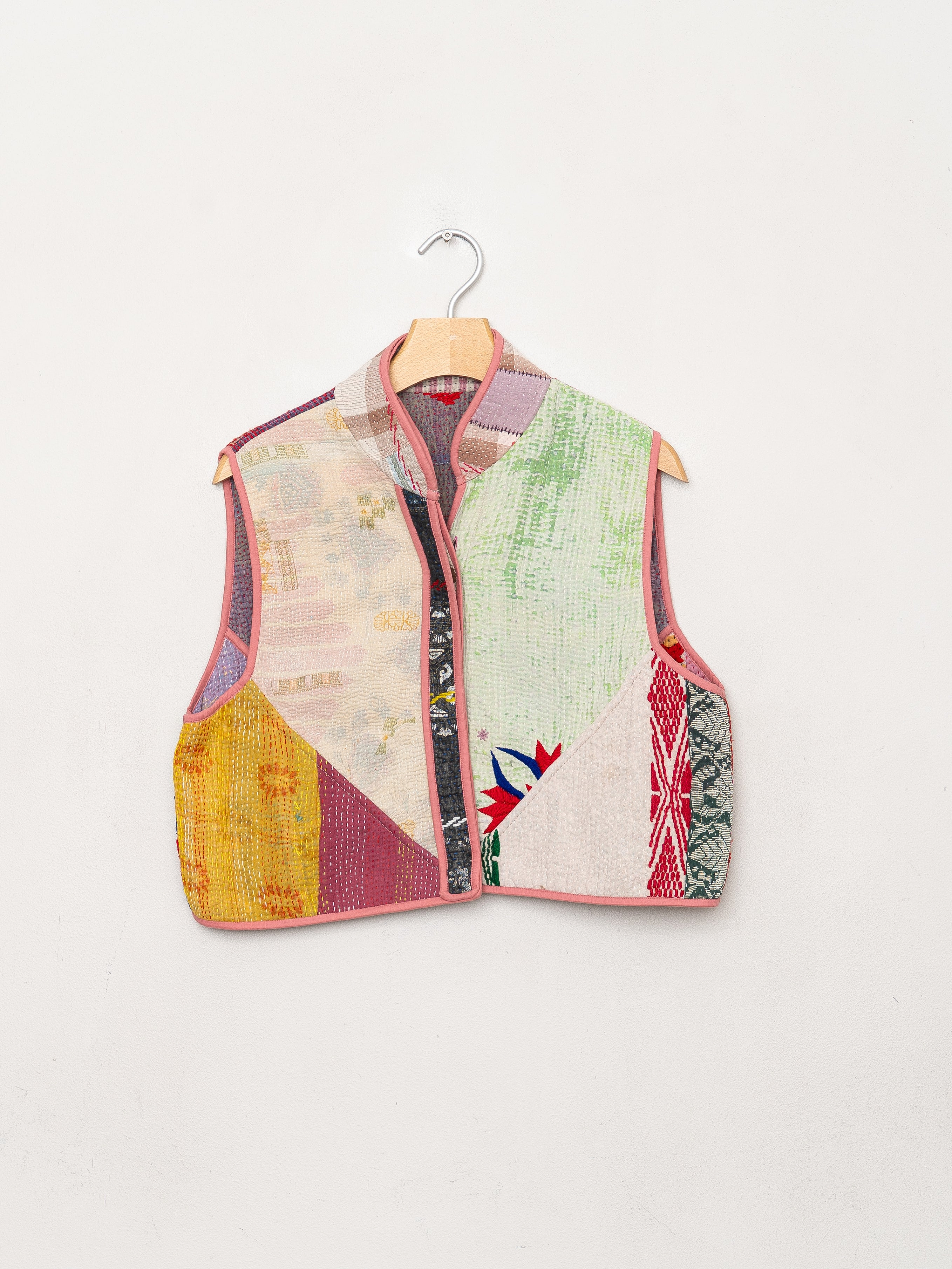 The Kaira Quilted Patchwork Kantha Vest