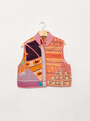 The Kaira Quilted Patchwork Kantha Vest