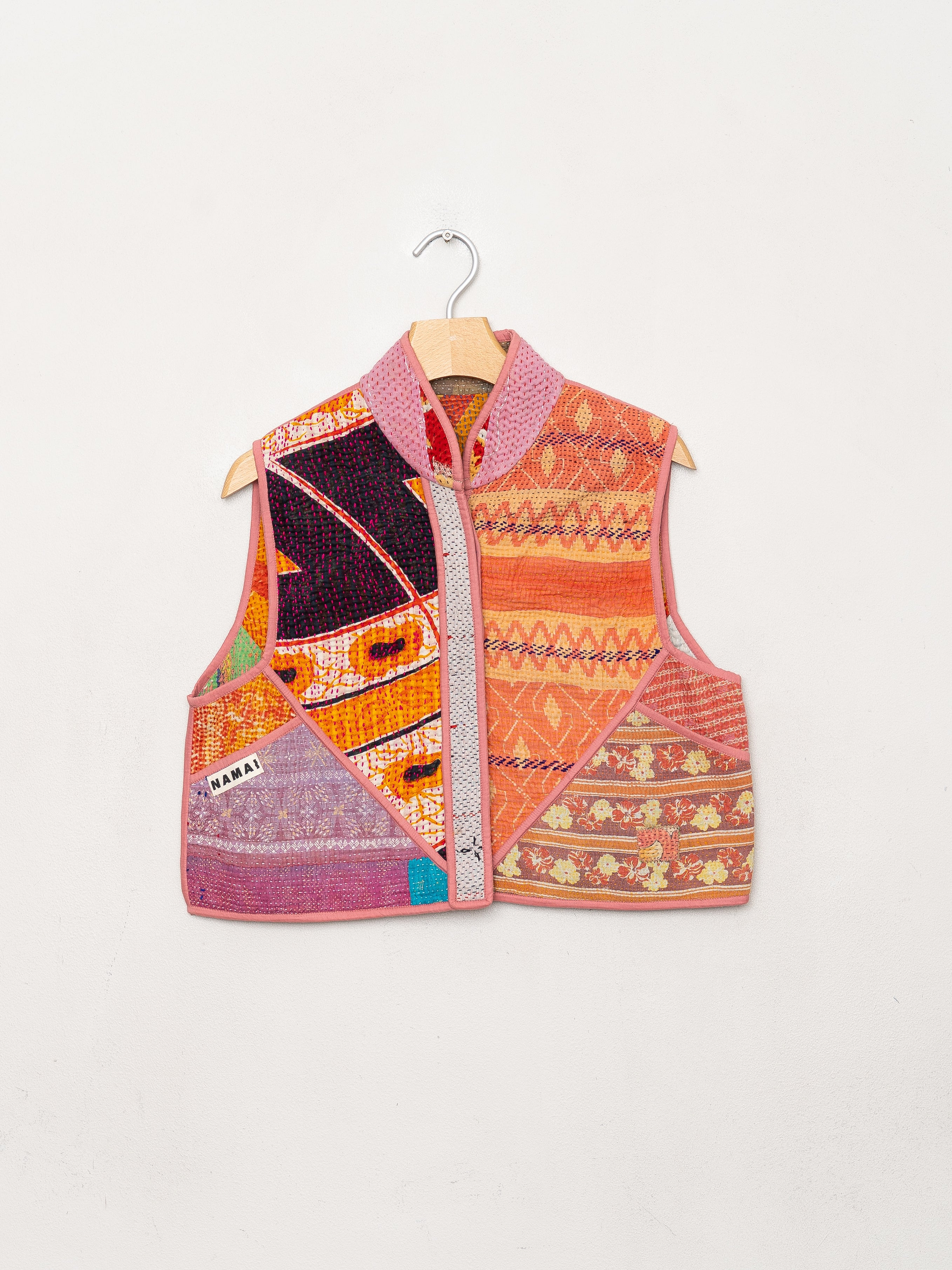 The Kaira Quilted Patchwork Kantha Vest