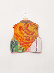 The Kaira Quilted Patchwork Kantha Vest