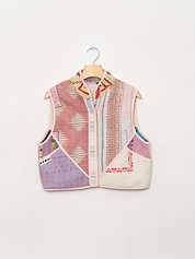 The Kaira Quilted Patchwork Kantha Vest