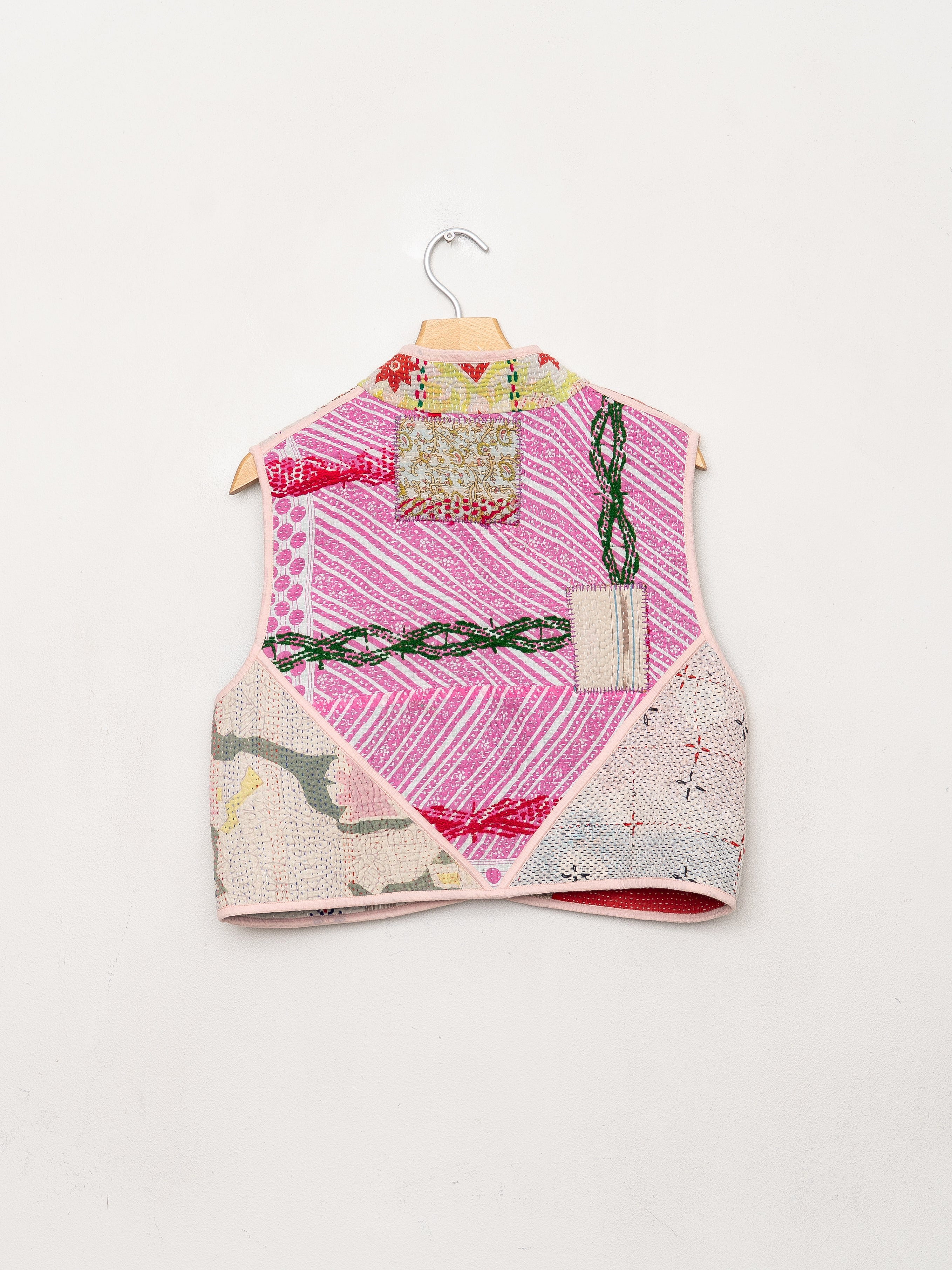 The Kaira Quilted Patchwork Kantha Vest