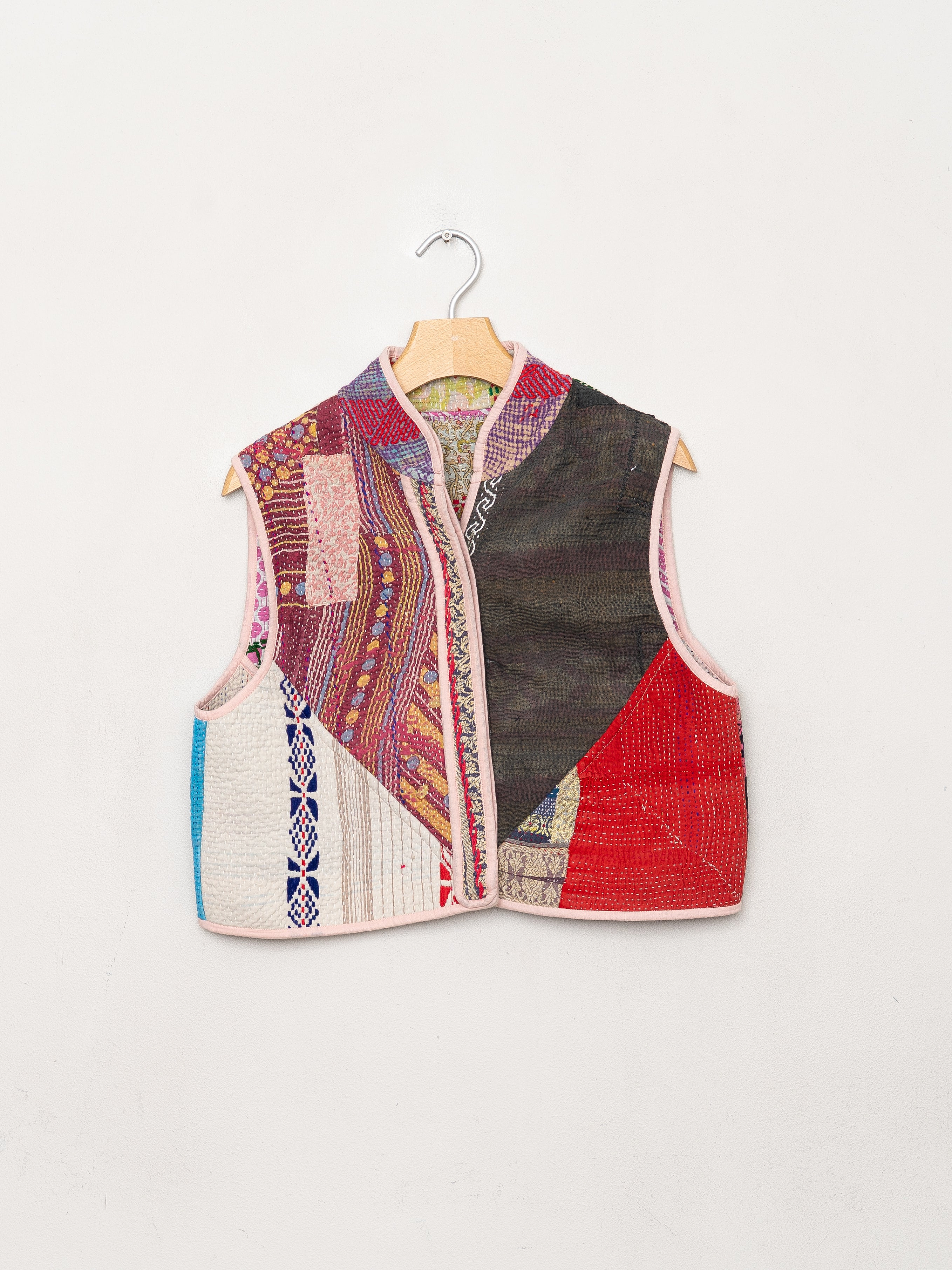 The Kaira Quilted Patchwork Kantha Vest