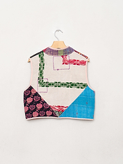 The Kaira Quilted Patchwork Kantha Vest