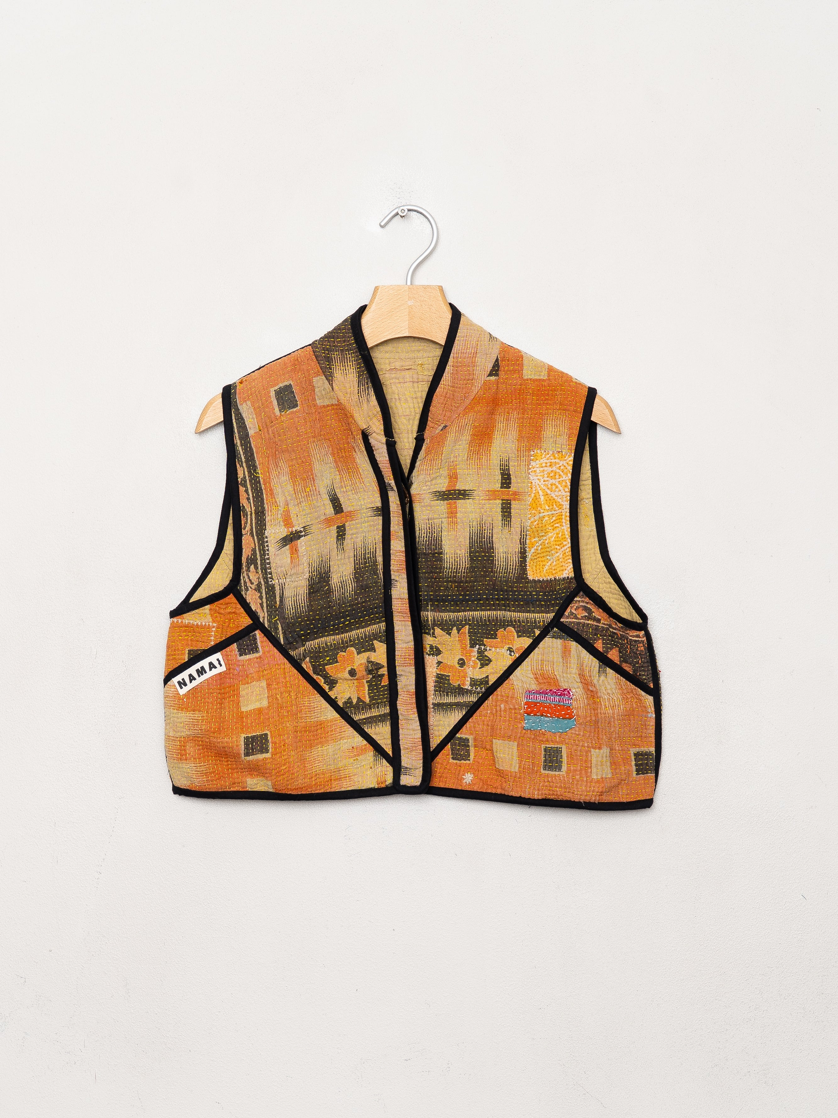 The Kaira Quilted Patchwork Kantha Vest