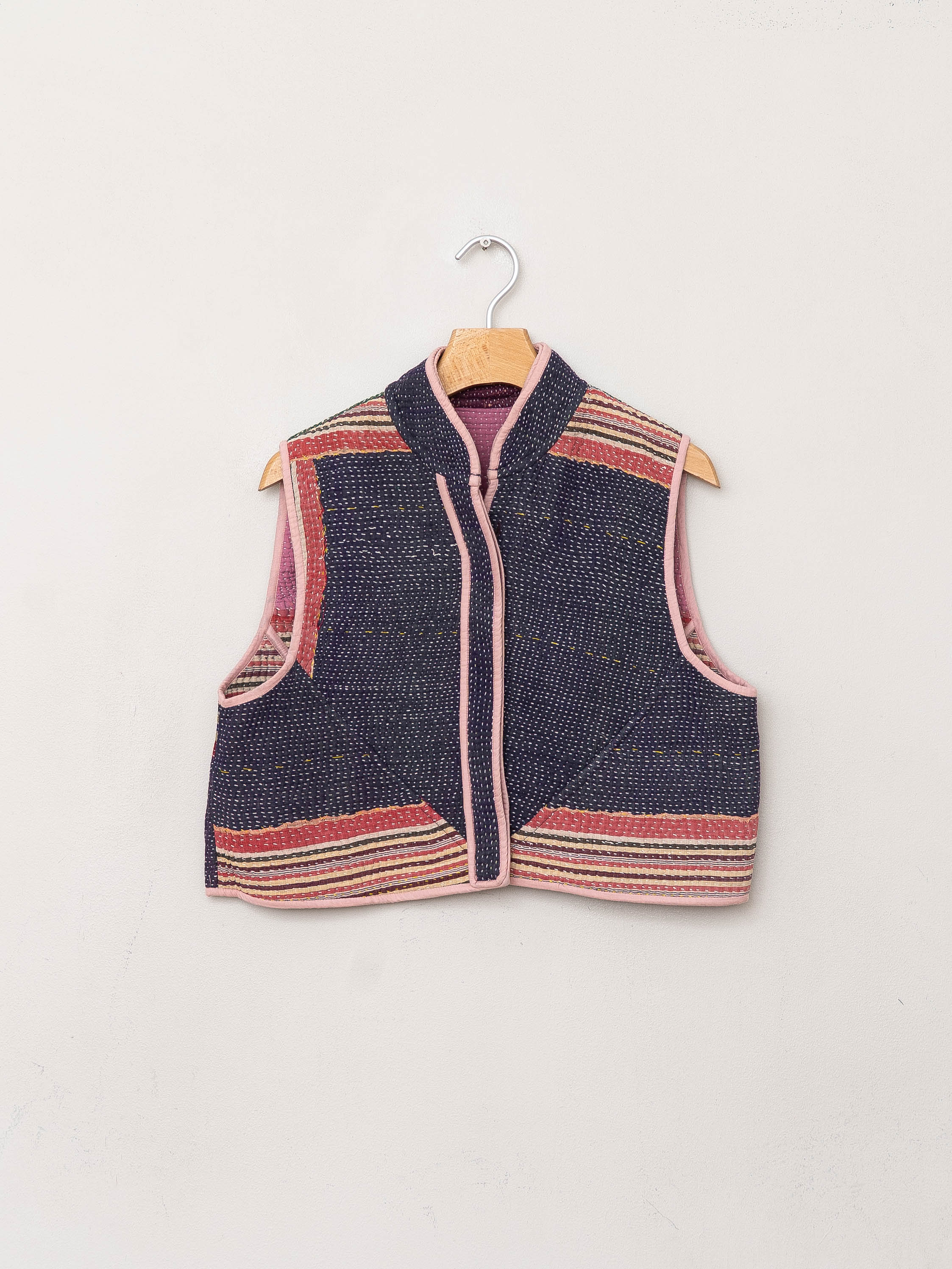 The Kaira Quilted Patchwork Kantha Vest
