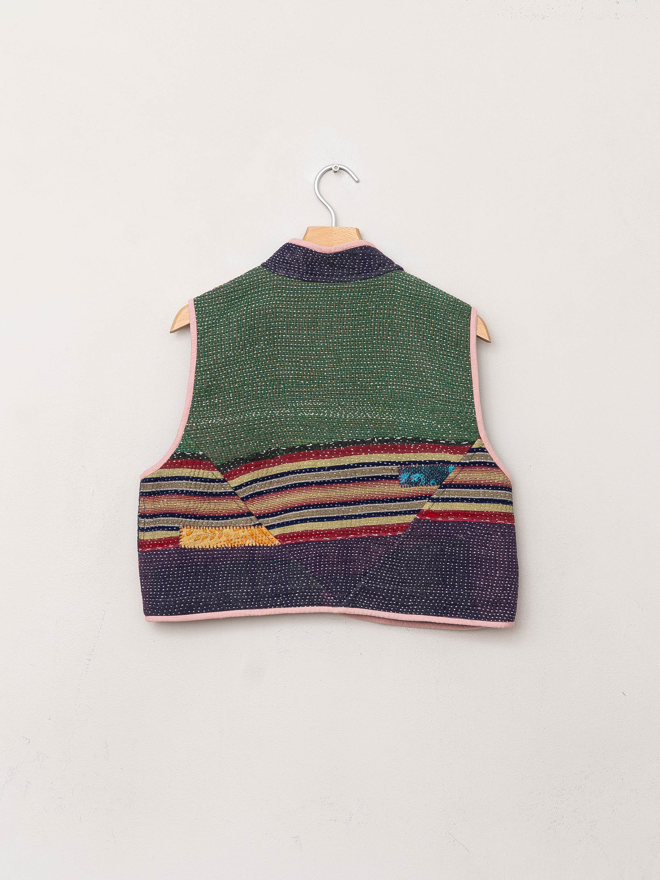 The Kaira Quilted Patchwork Kantha Vest