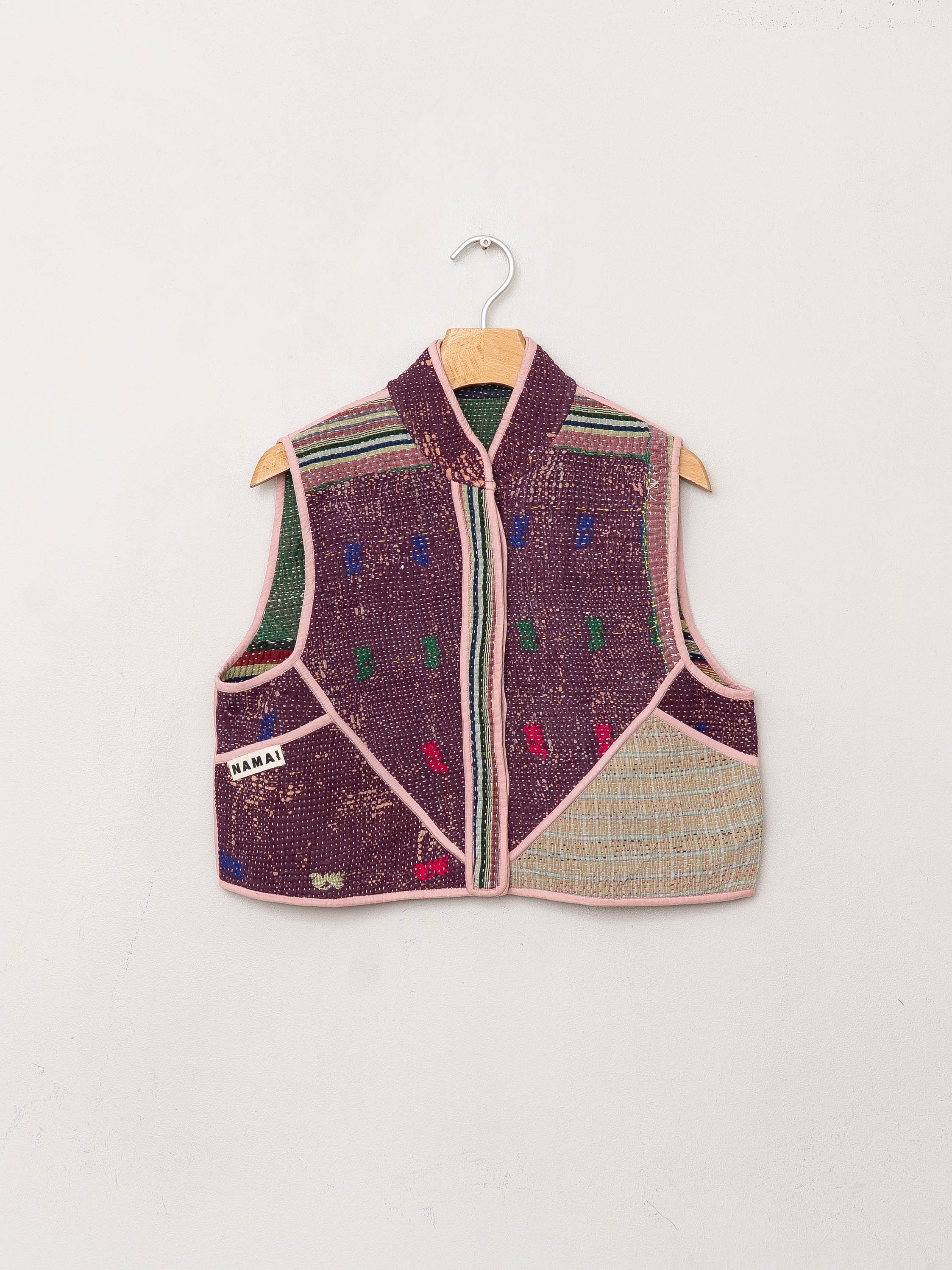The Kaira Quilted Patchwork Kantha Vest