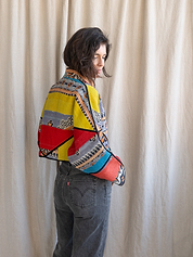 The Kaira Cropped Quilted Patchwork Kantha Jacket