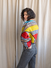 The Kaira Cropped Quilted Patchwork Kantha Jacket