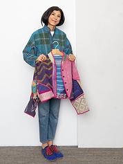 The Kaira Cropped Quilted Patchwork Kantha Jacket