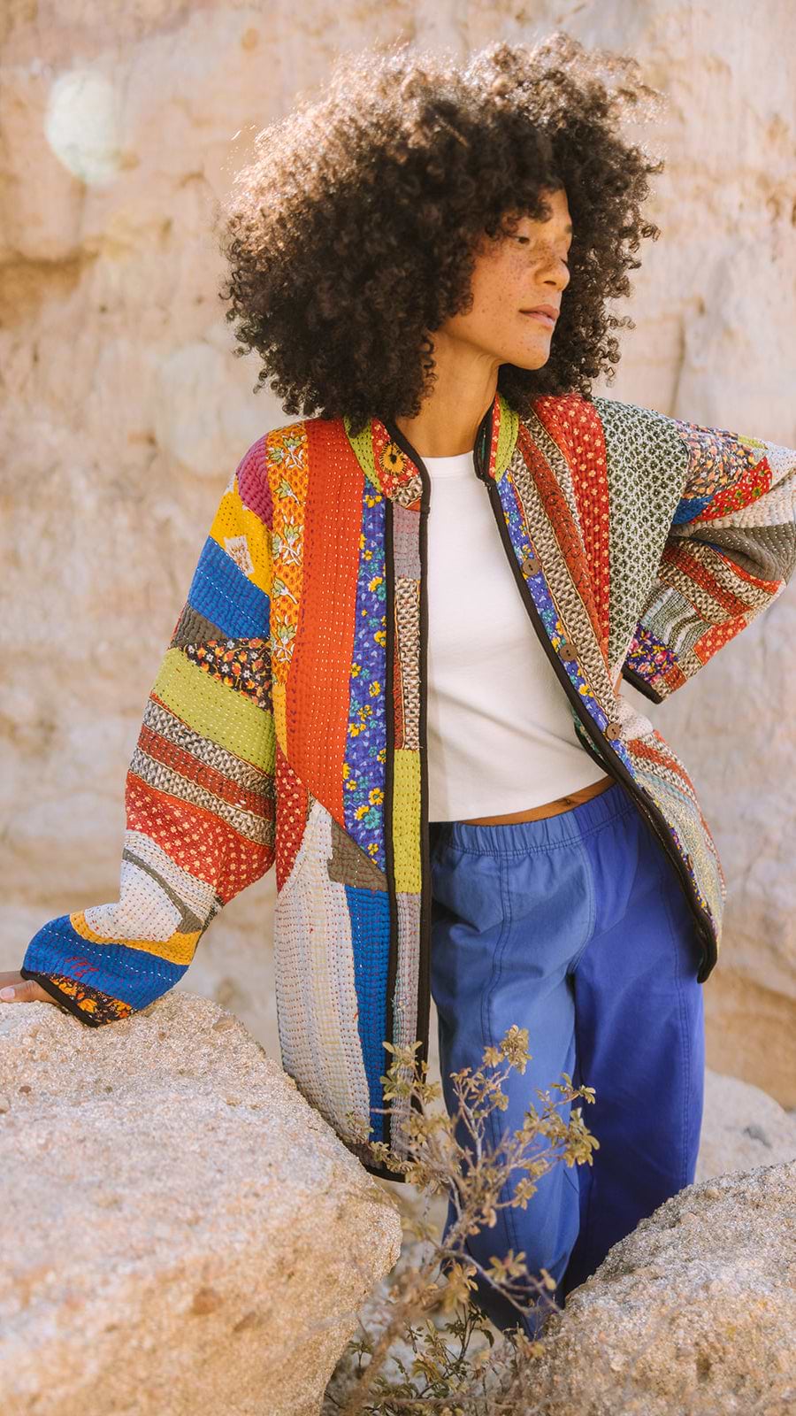 The Gita Jacket | Upcycled Vintage Kantha Quilt Patchwork