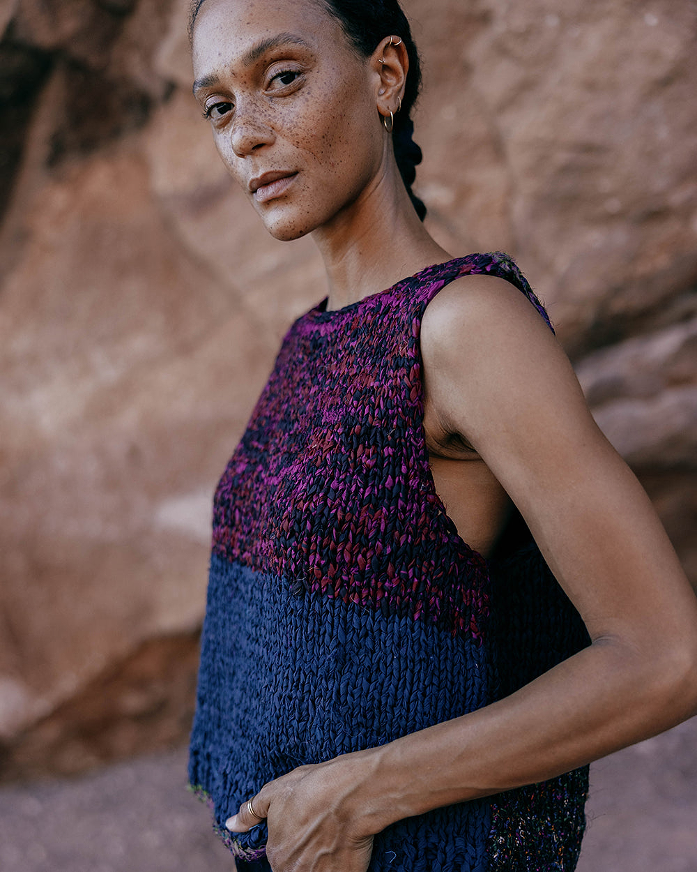 The Vishnu Knitted Vest - Small - Recycled Silk